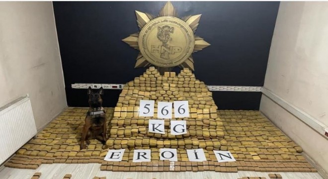 566 kilo eroin ele geçirildi