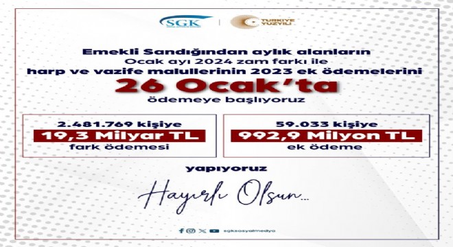 Emekli Sandığı ilk ödemeleri 26 Ocak’ta