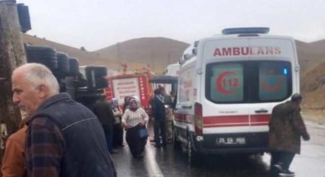 İspir'de yürekleri ağza getiren kaza!
