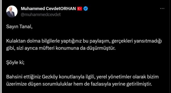 Orhan, Tanal’ın iddialarını çürüttü