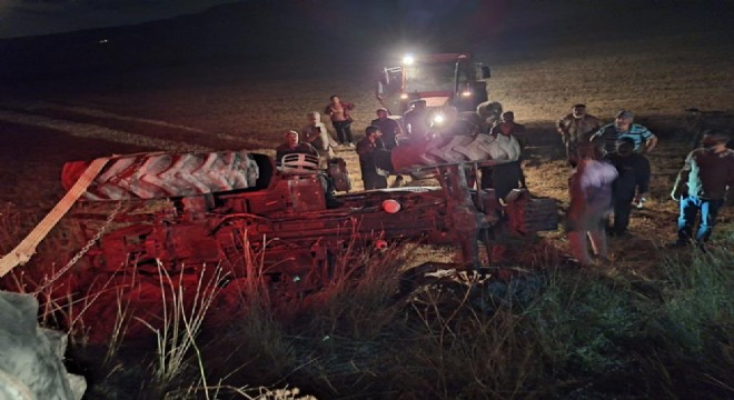 Selim yolunda traktör devrildi: 1 yaralı