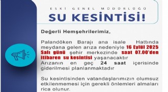 Palandöken Barajı Ana isale hattında