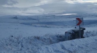 Sarıkamış yolunda trafik kazası: 1 yaralı